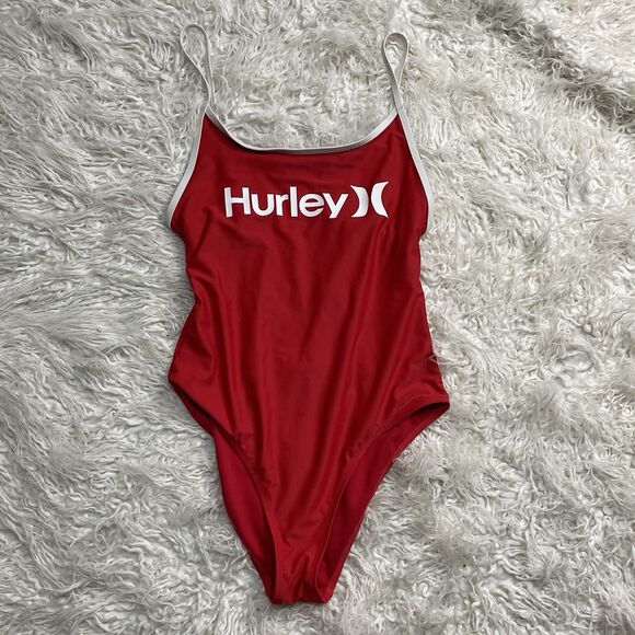 HURLEY one piece swim suit/bathing suit, size women's Medium , Red & White - Picture 1 of 3